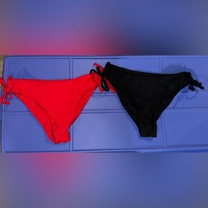 SHEIN Red and Black Bikini Set